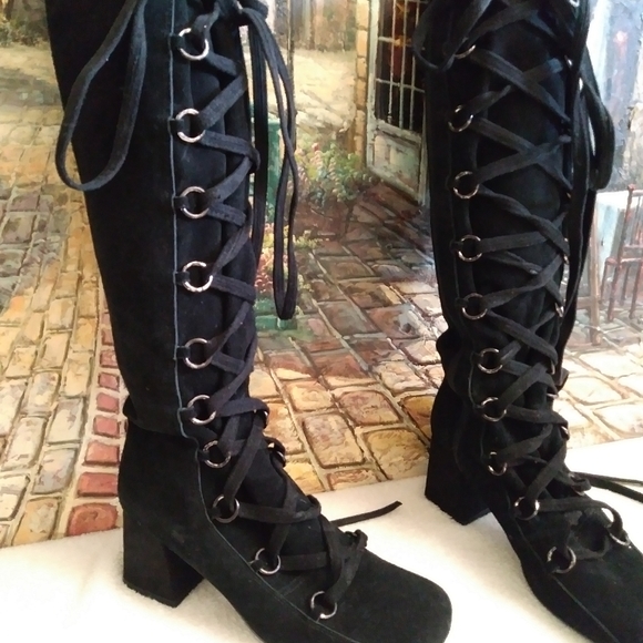 Jeffrey Campbell Francaise Suede mod go go boots - Picture 2 of 10